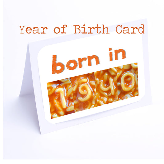 Spaghetti Numbers Birthday Cards Year of Birth