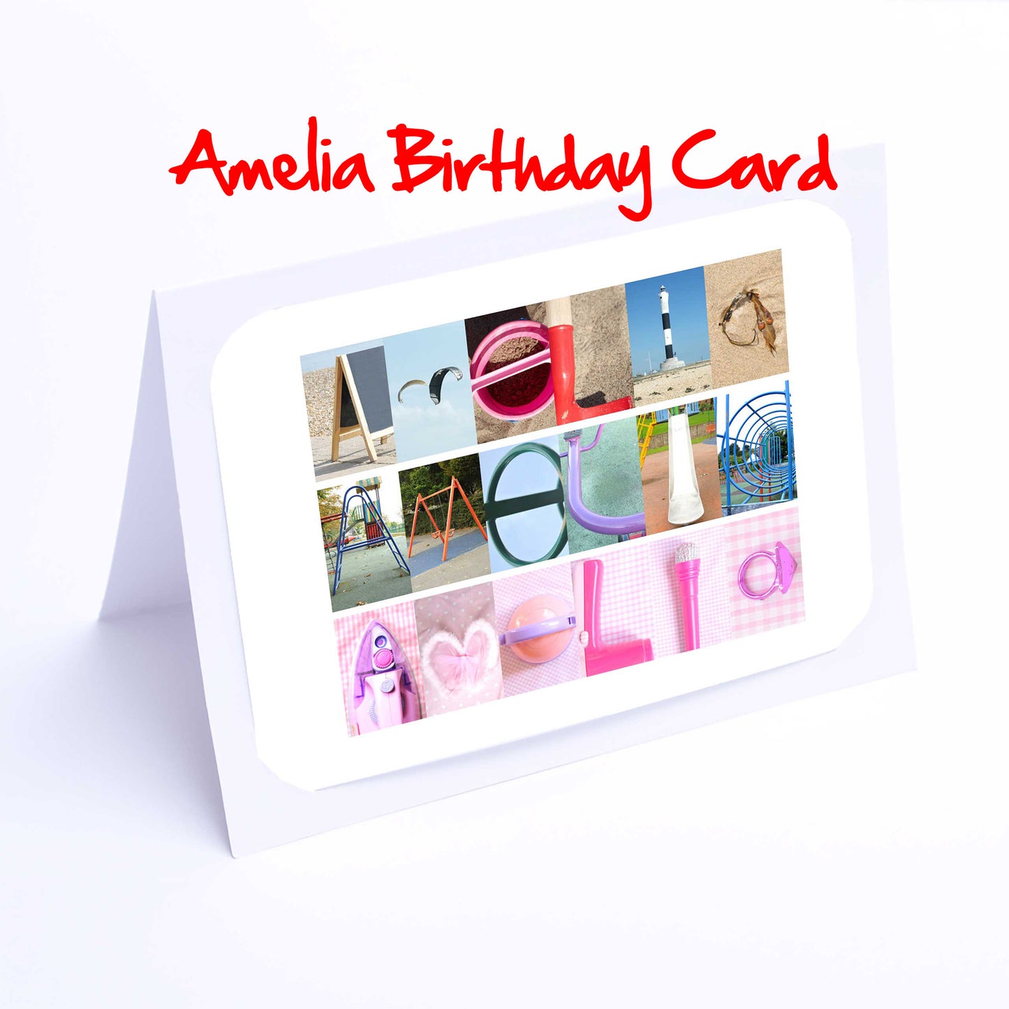 Ame - Anya Girls Personalised Card - Amanda, Amber, Amelia, Amelie, Amie,Amy, Angela,Anja, Anya, Any name - Girls Birthday Cards