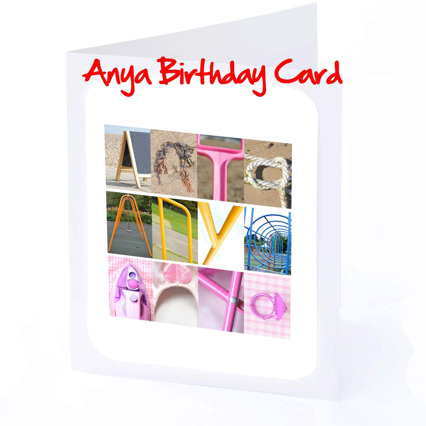 Ame - Anya Girls Personalised Card - Amanda, Amber, Amelia, Amelie, Amie,Amy, Angela,Anja, Anya, Any name - Girls Birthday Cards
