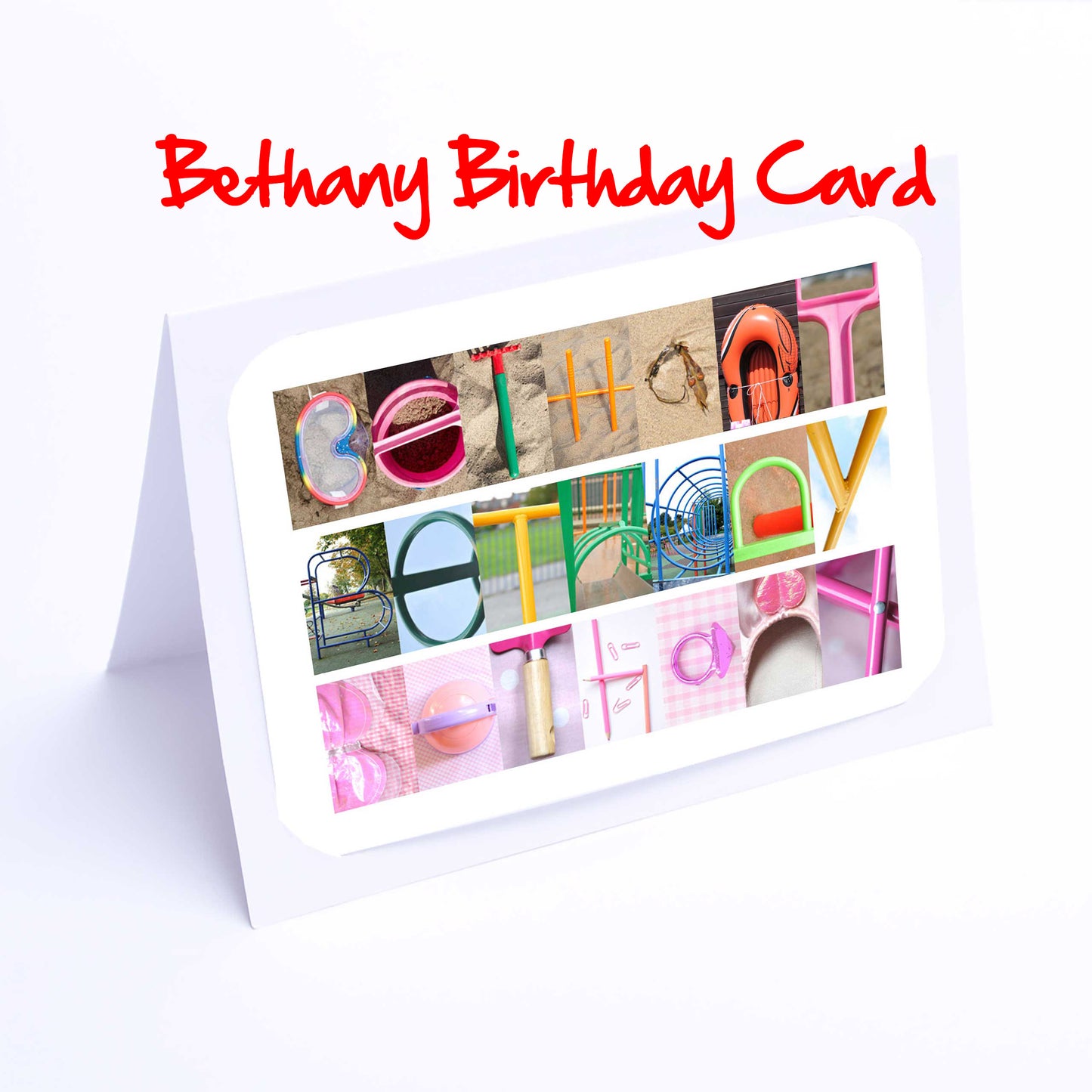Bet- Bry Girls Personalised Card - Beth, Bethan, Bethany, Betsy, Betty, Bobbie, Brittany, Brooke, Bryony Any name - Girls Birthday Cards