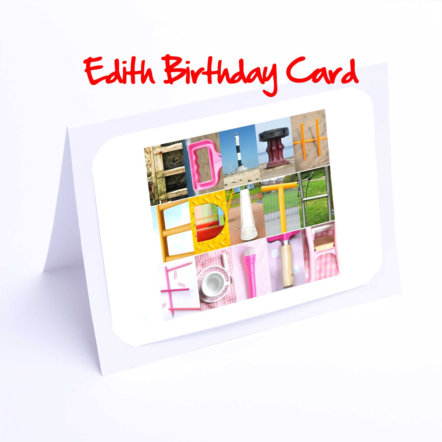 Edie - Ellen Girls Personalised Card - Edie, Edith, Elaine, Eleanor, Elsie, Eliza, Elizabeth, Ella, Ellen, Ellie, Any name - Personalised Girls Cards