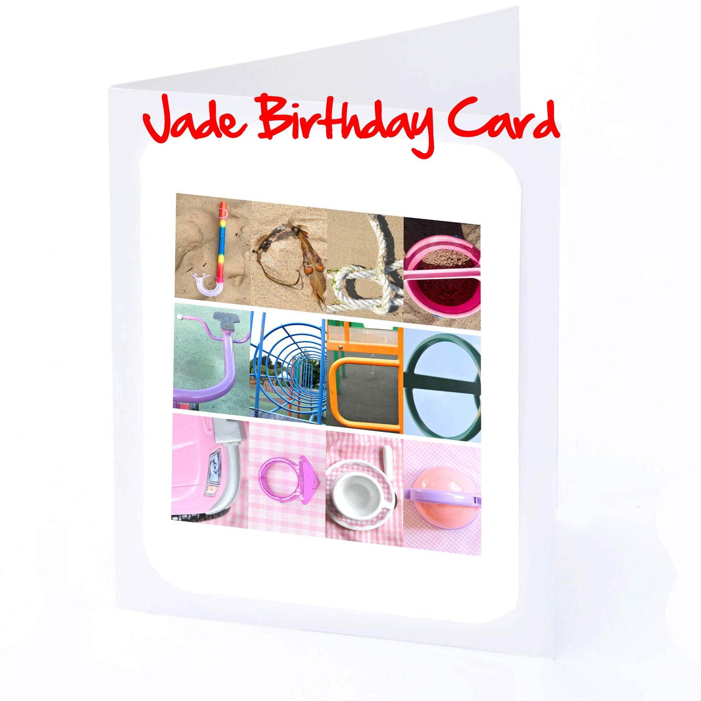 Jade - Janice Girls Personalised Card - Jade, Jasmine, Jemma, Jenna, Jenny, Jess, Jessica, Jessie Any name - Personalised Girls Cards