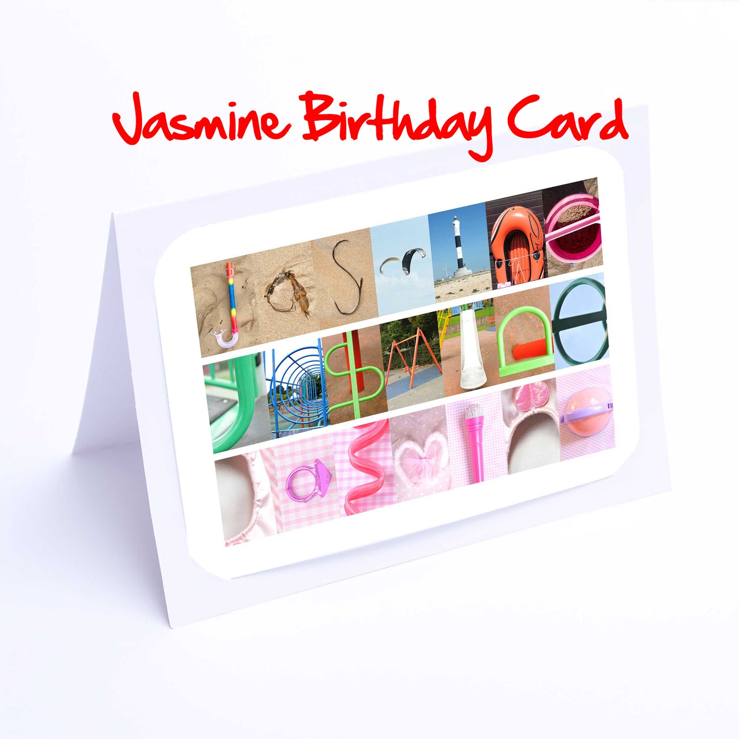 Jade - Janice Girls Personalised Card - Jade, Jasmine, Jemma, Jenna, Jenny, Jess, Jessica, Jessie Any name - Personalised Girls Cards