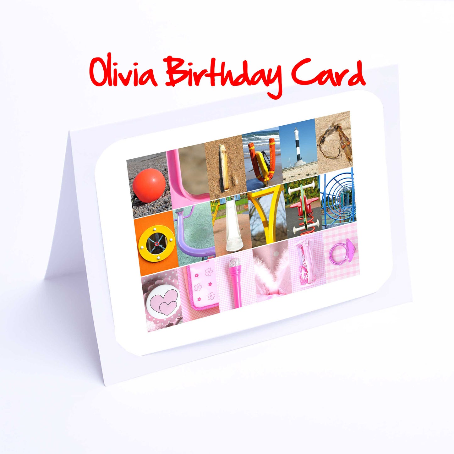 Olivia - Peggy Girls Personalised Card - Olivia, Orla, Paige, Peggy, Penelope, Phoebe, Pippa, Poppie, Poppy, Any name - Personalised Cards
