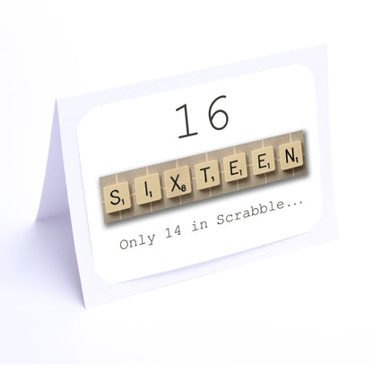 Scrabble Birthday Card Decade  16-29  years Scrabble Cards Any year available