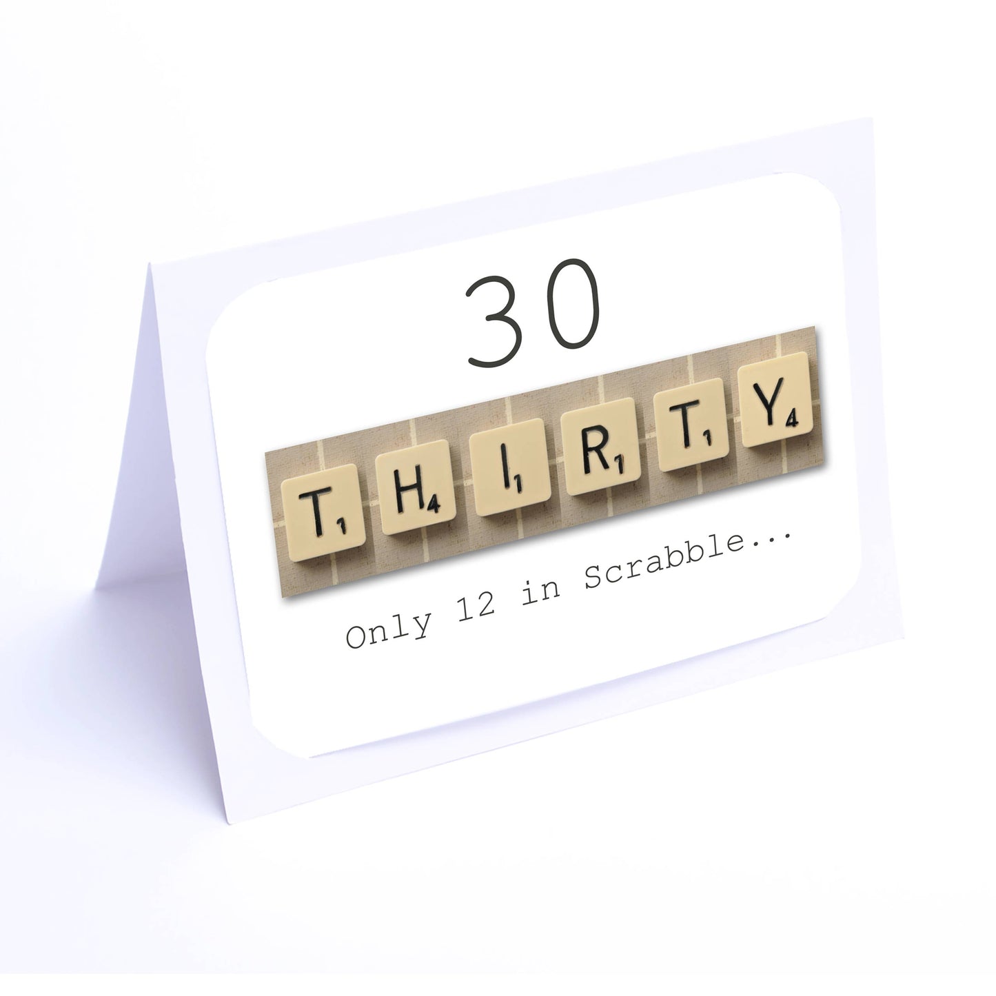 Scrabble Birthday Card Decade 70-60-50-40-90-80-30-20 Any year available