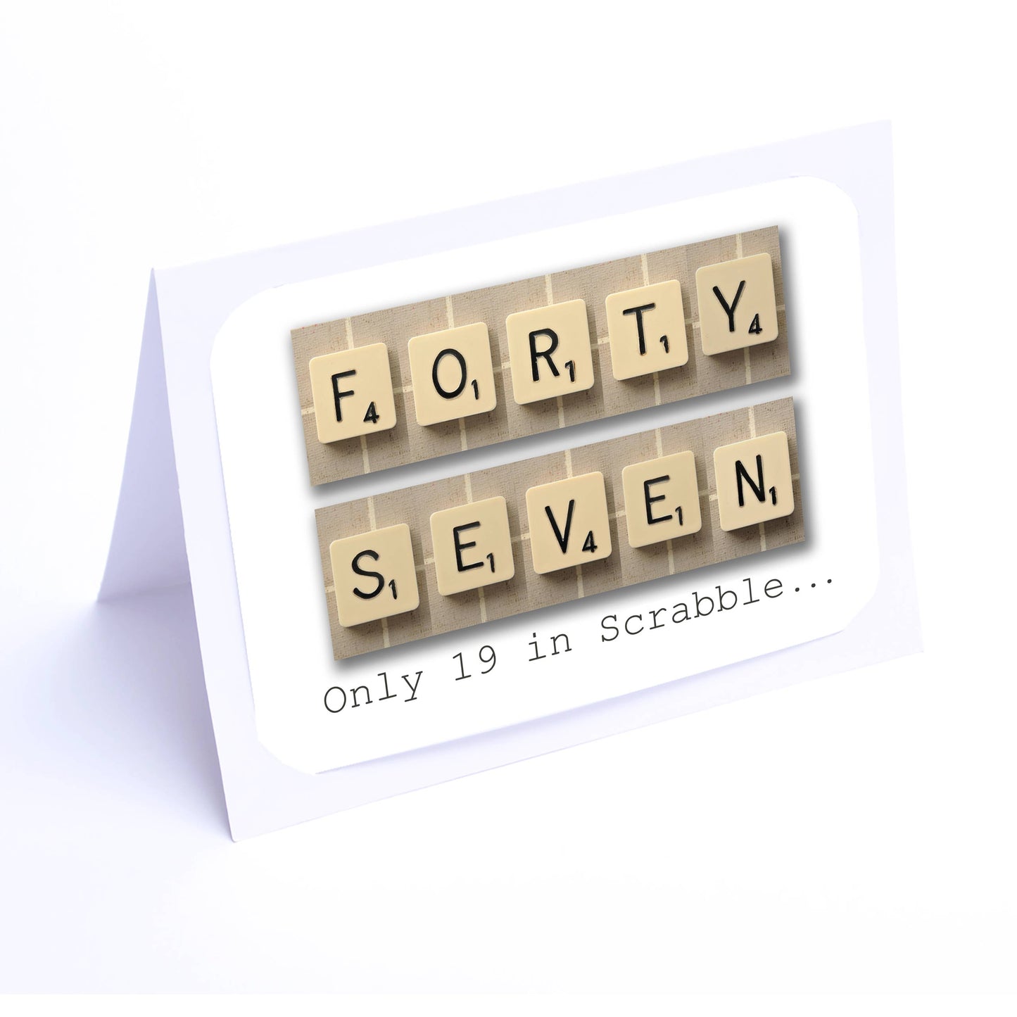 Scrabble Birthday Card Decade 40-49 years Scrabble Cards Any year available