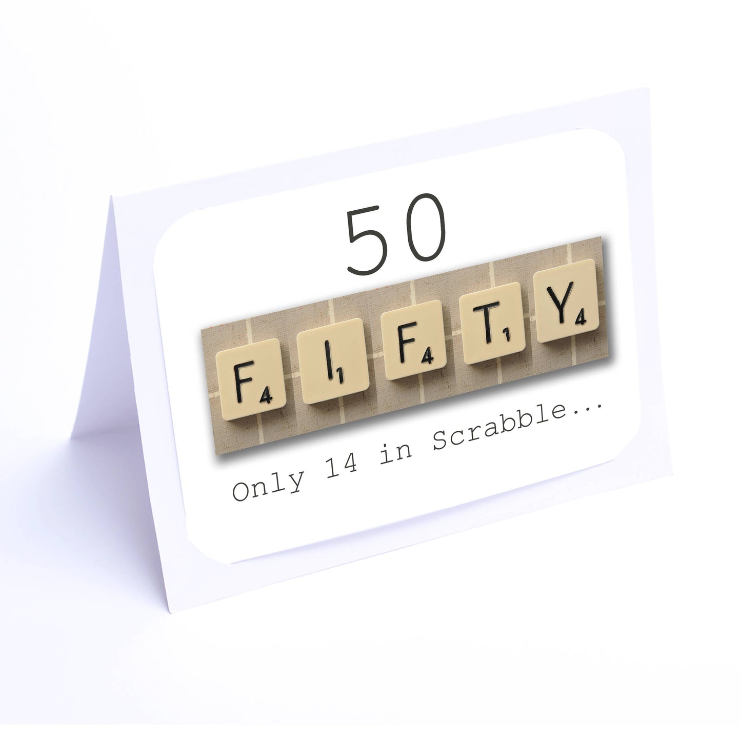 Scrabble Birthday Card Decade  70-60-50-40-90-80-30-20 Any year available