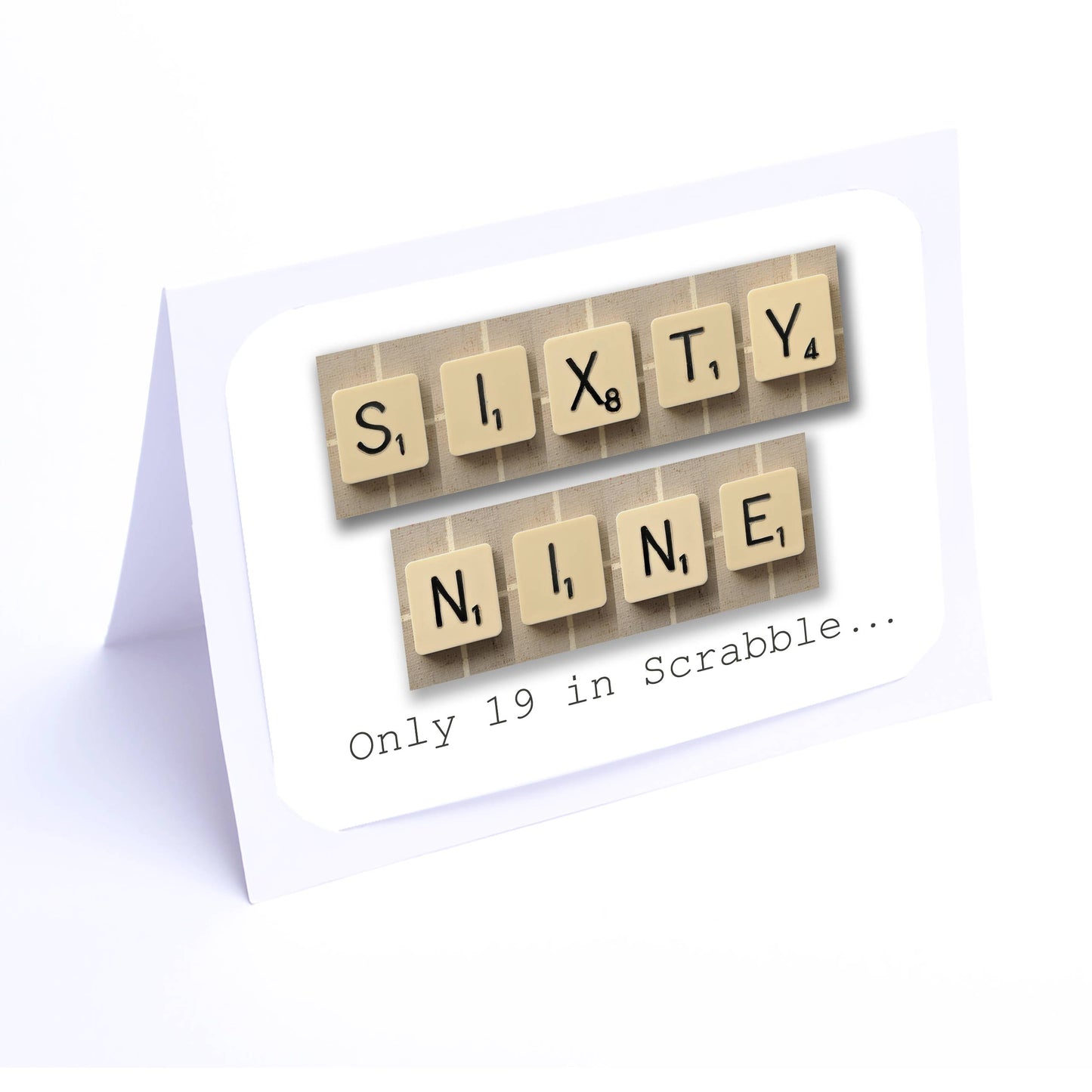 Scrabble Birthday Card Decade 60-69 years Scrabble Cards Any year available