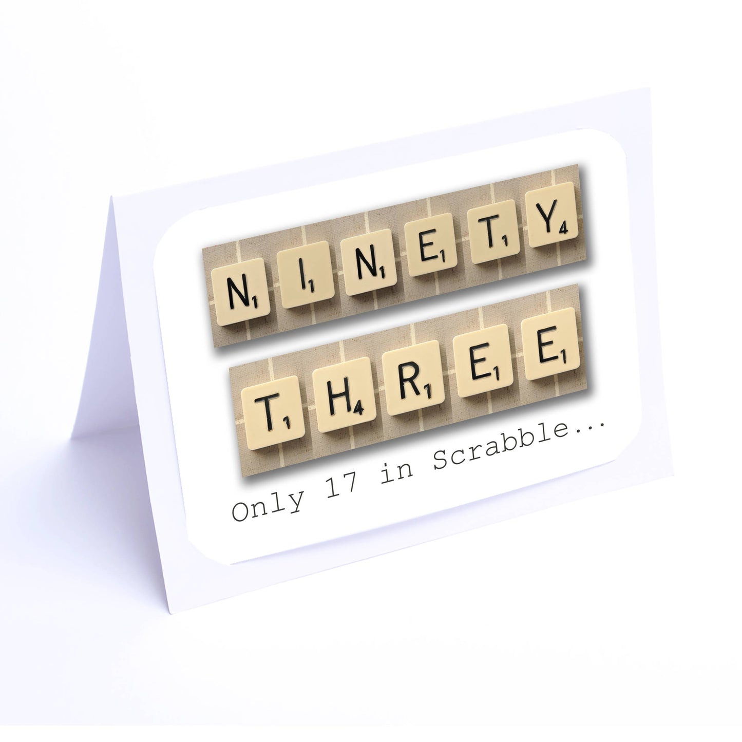 Scrabble Birthday Card Decade 90-100 years Scrabble Cards Any year available