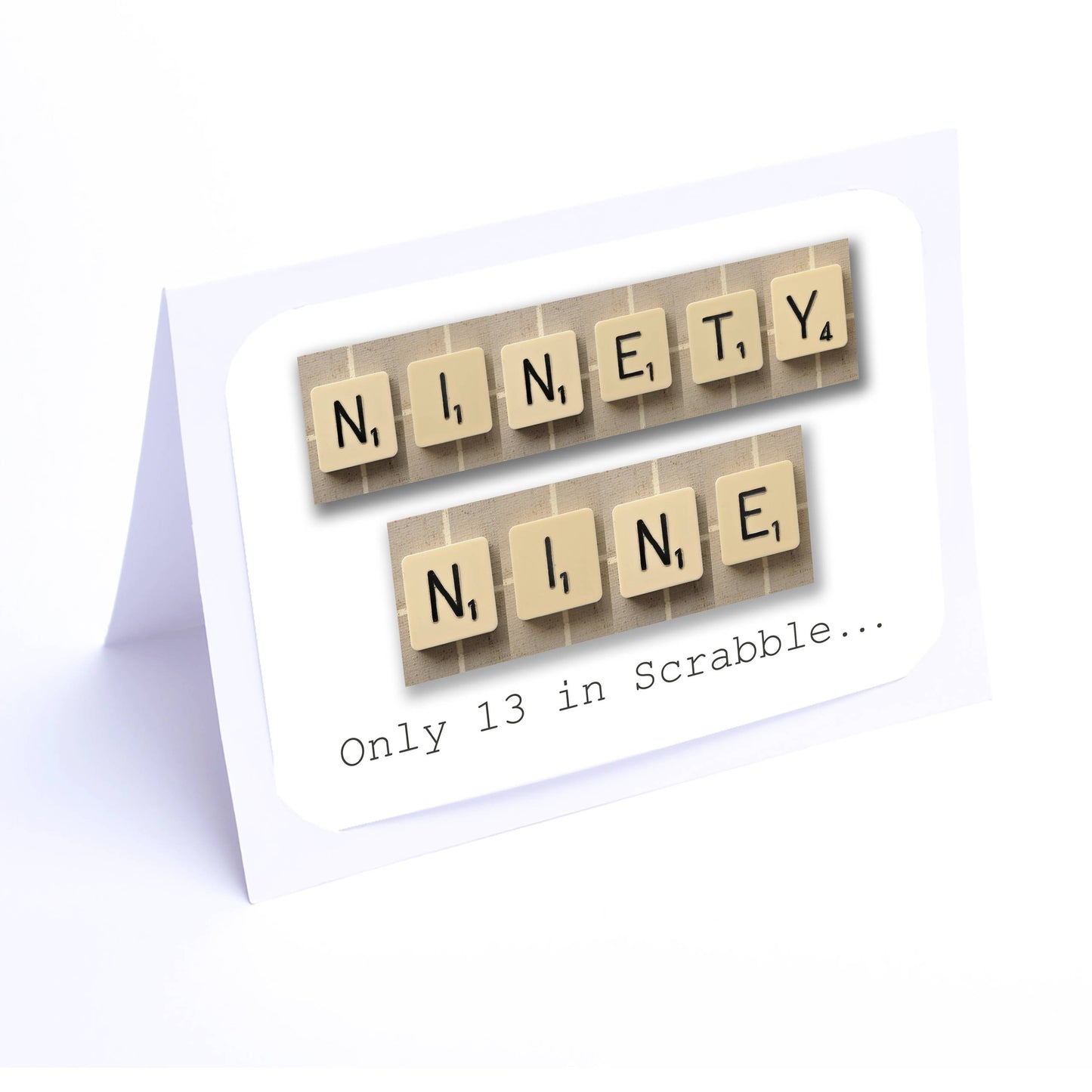Scrabble Birthday Card Decade 90-100 years Scrabble Cards Any year available