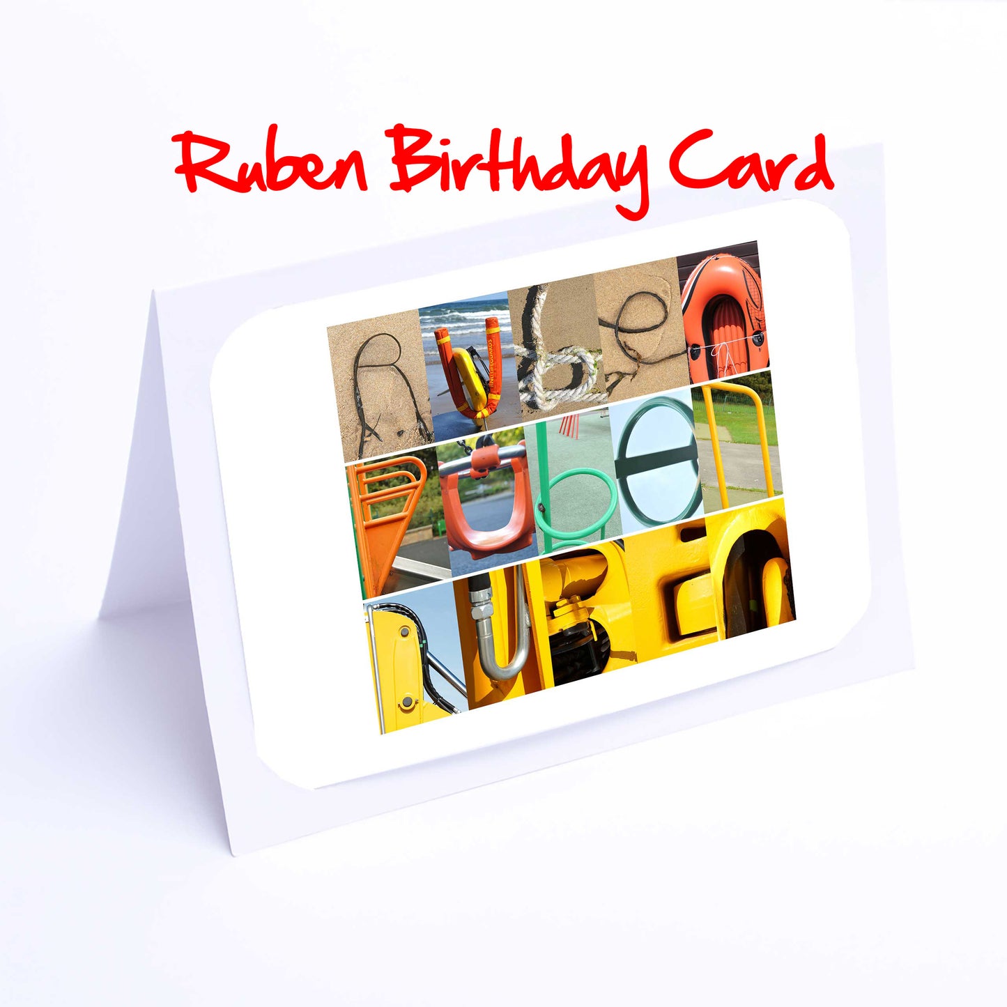 Ree- Rub Boys Personalised Card - Reece, Reuben, Rhys, Richard, Robbie, Rory, Rowan, Ryan, Ruben, Any name - Personalised Birthday Card