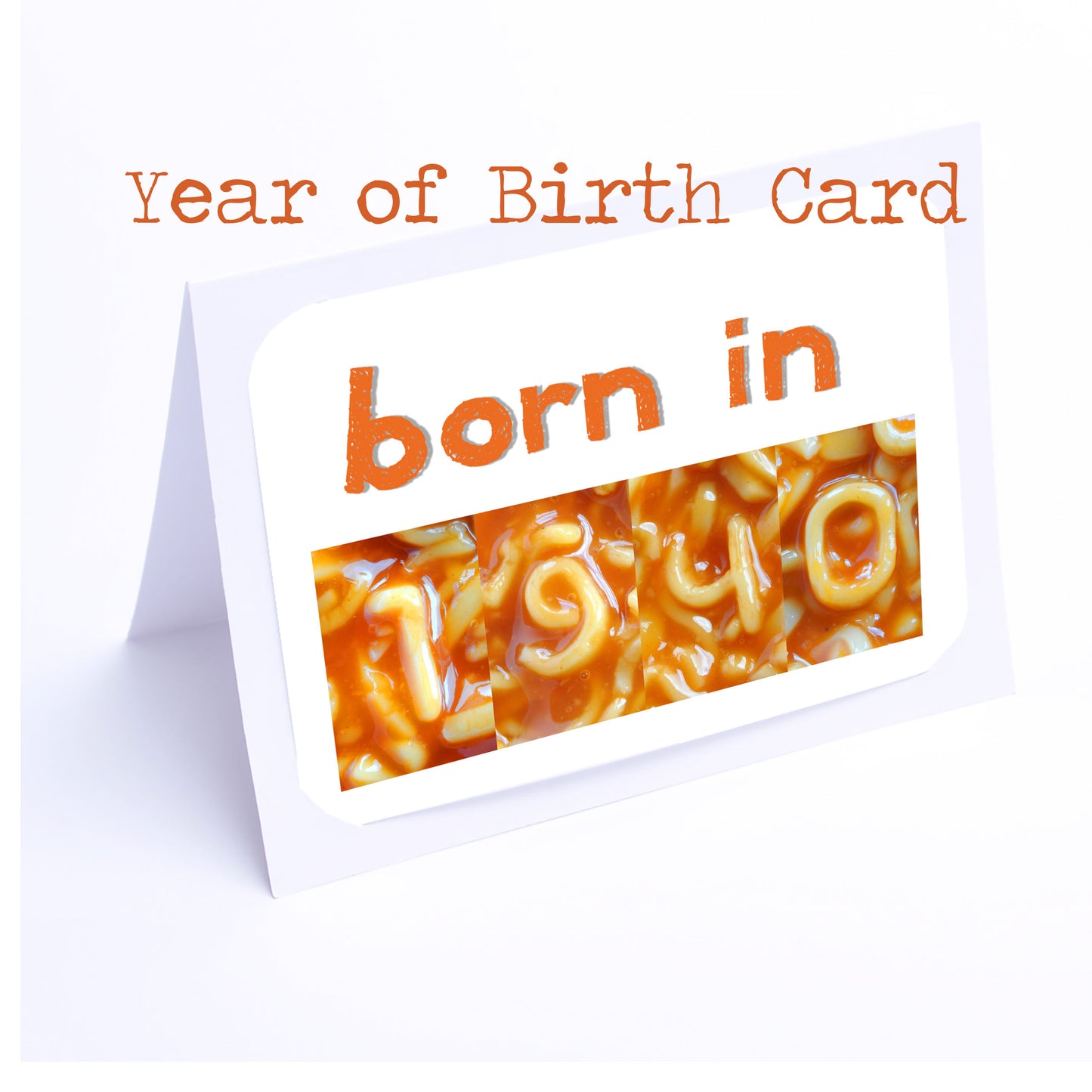 Spaghetti Numbers Birthday Cards Year of Birth