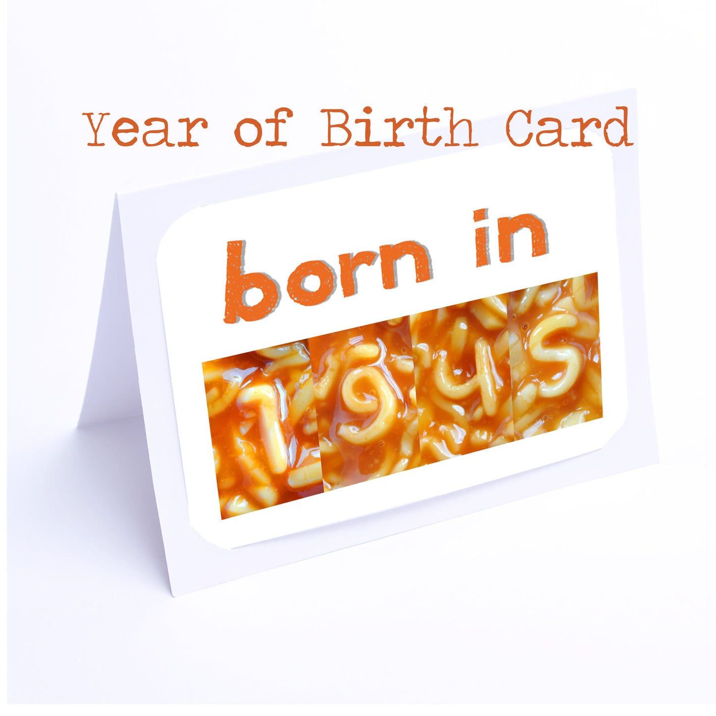 Spaghetti Numbers Birthday Cards Year of Birth