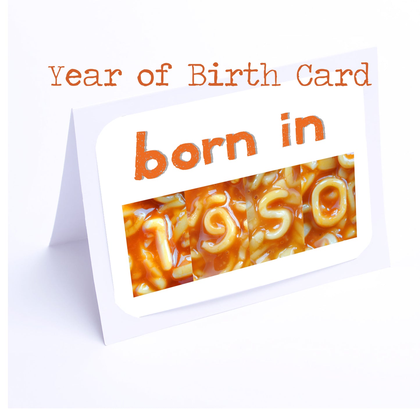 Spaghetti Numbers Birthday Cards Year of Birth