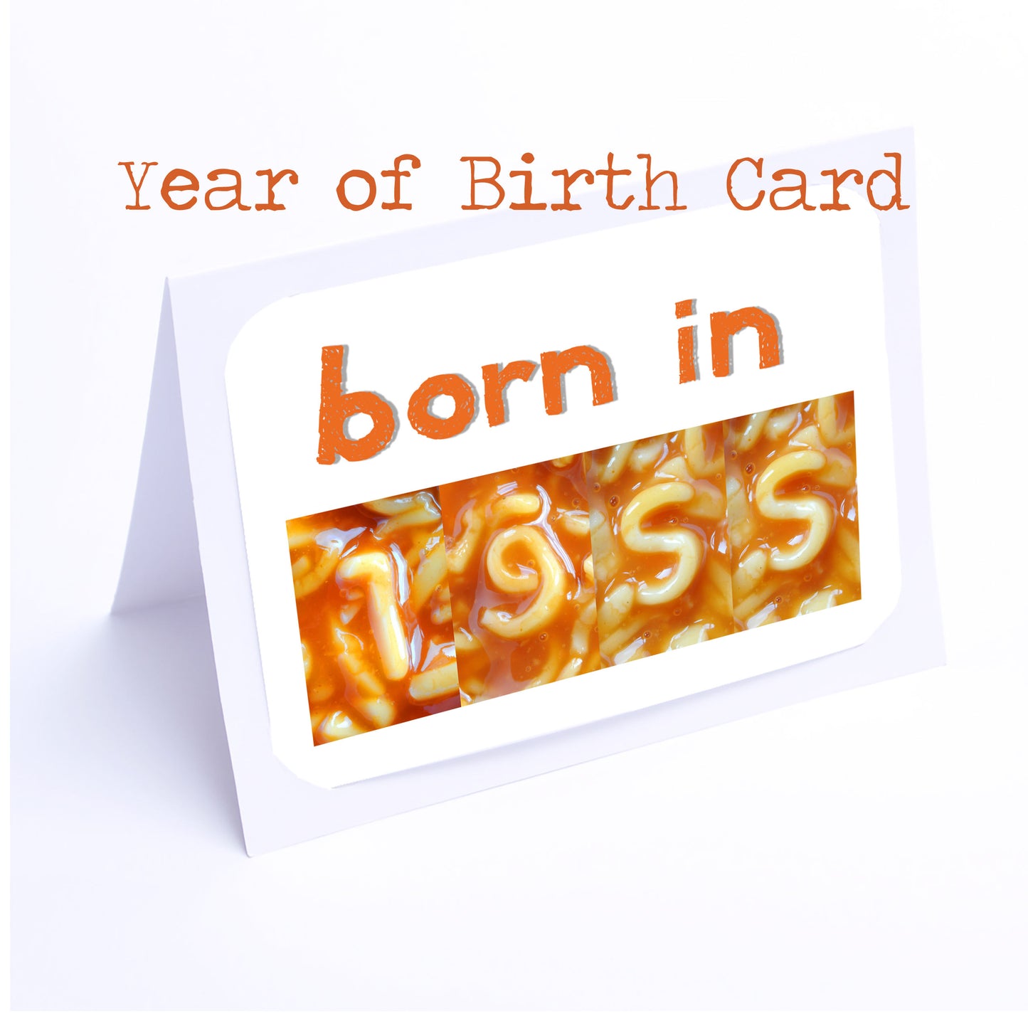 Spaghetti Numbers Birthday Cards Year of Birth