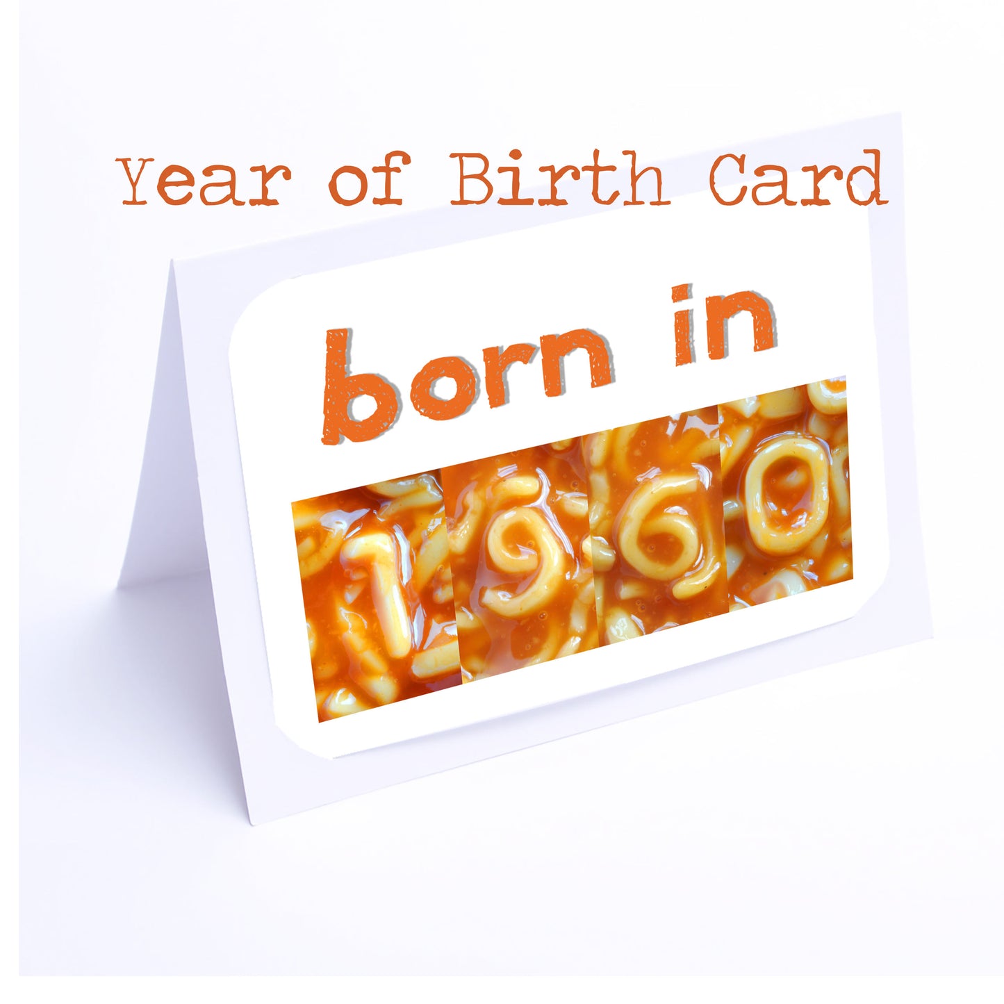 Spaghetti Numbers Birthday Cards Year of Birth