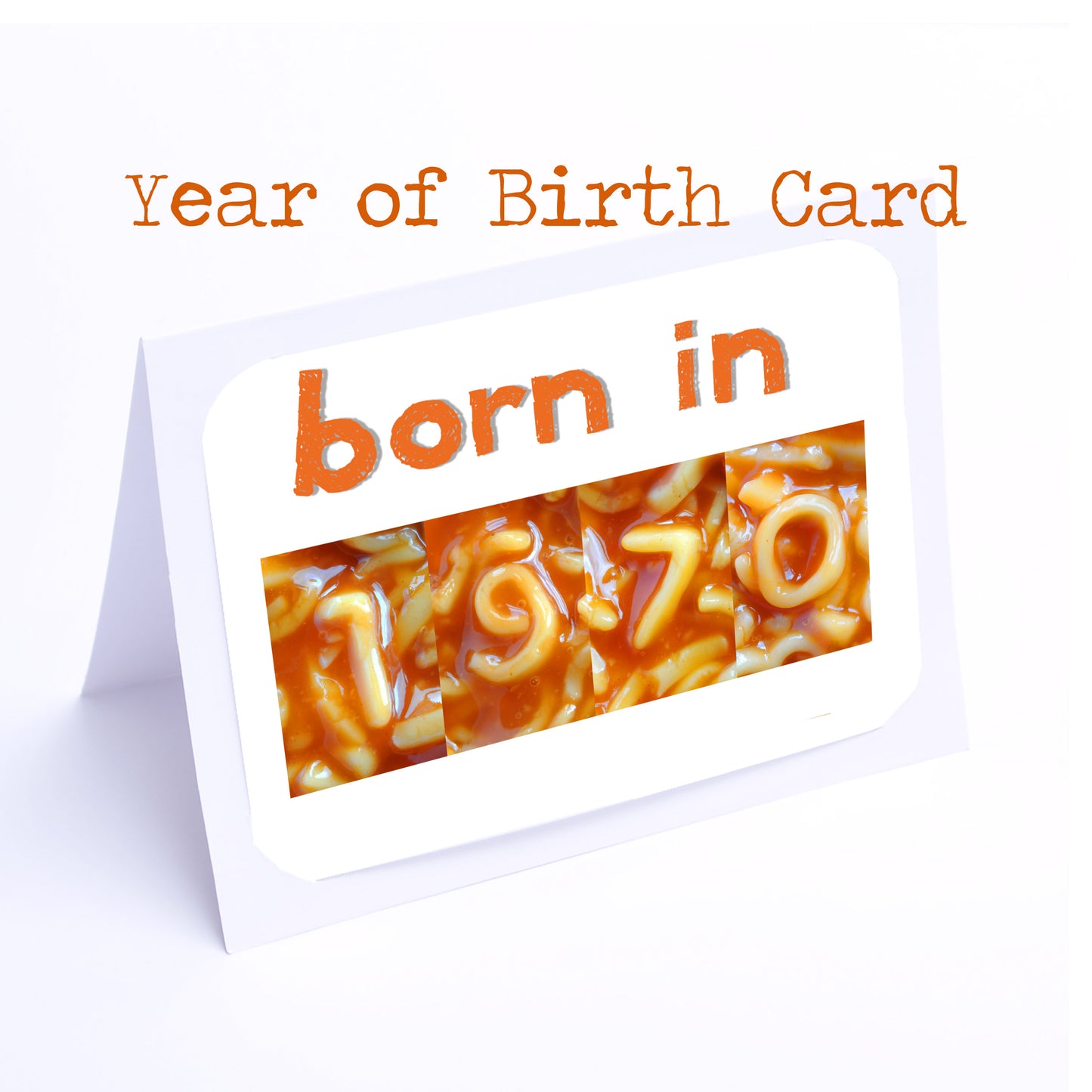 Spaghetti Numbers Birthday Cards Year of Birth