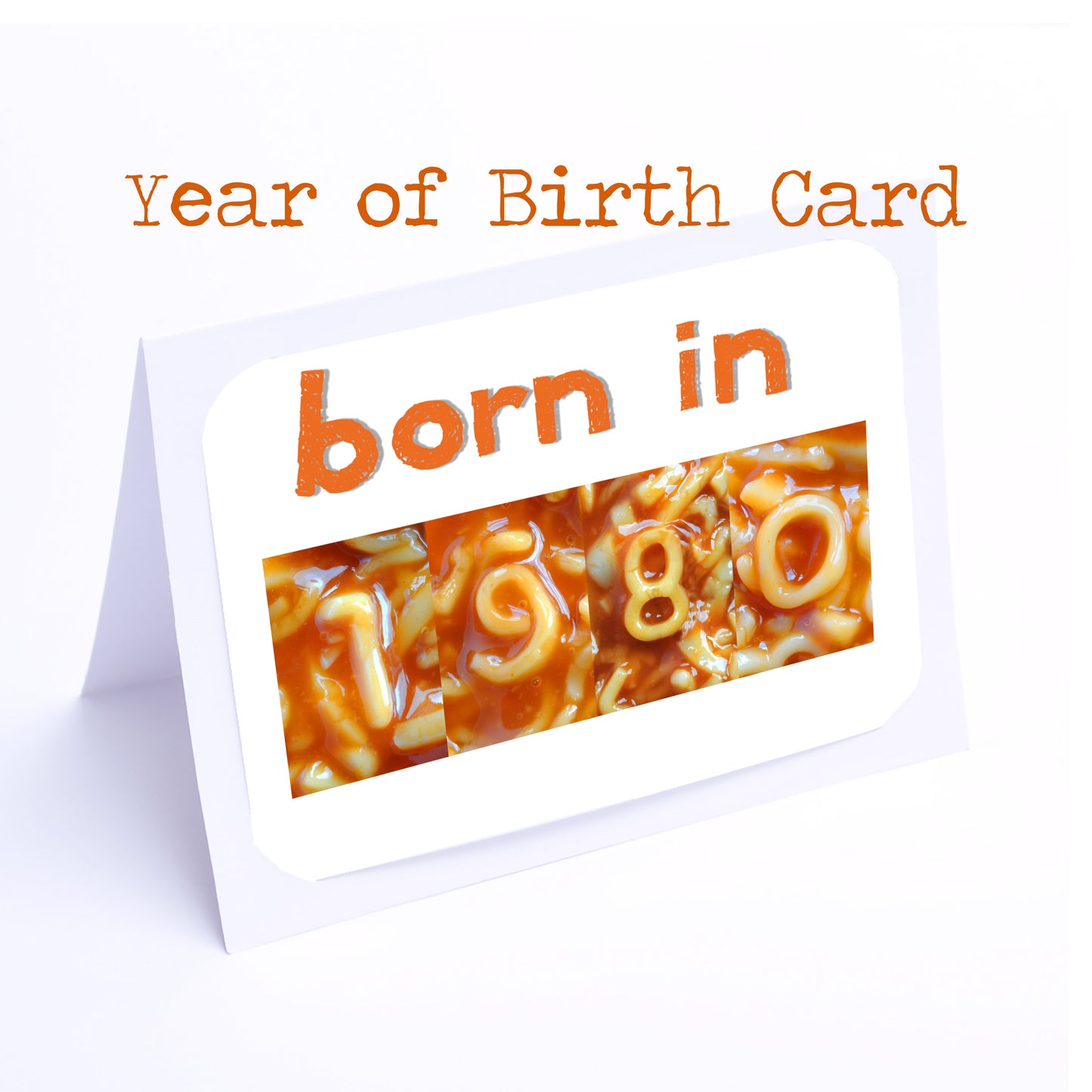 Spaghetti Numbers Birthday Cards Year of Birth