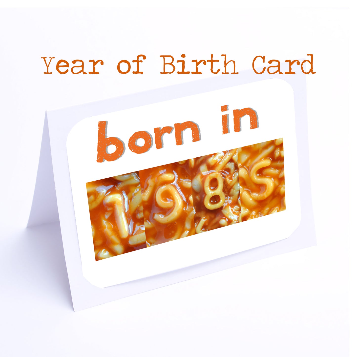 Spaghetti Numbers Birthday Cards Year of Birth