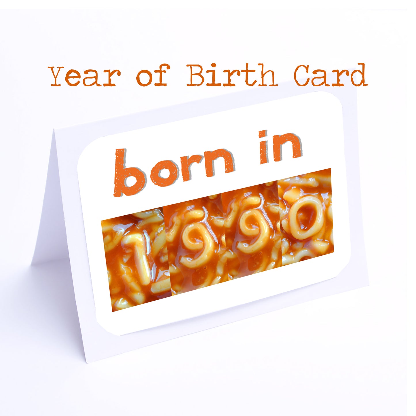 Spaghetti Numbers Birthday Cards Year of Birth
