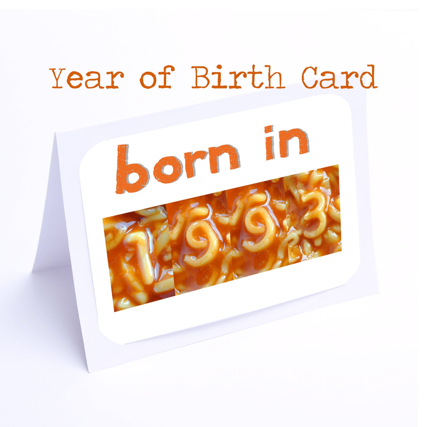 Spaghetti Numbers Birthday Cards Year of Birth