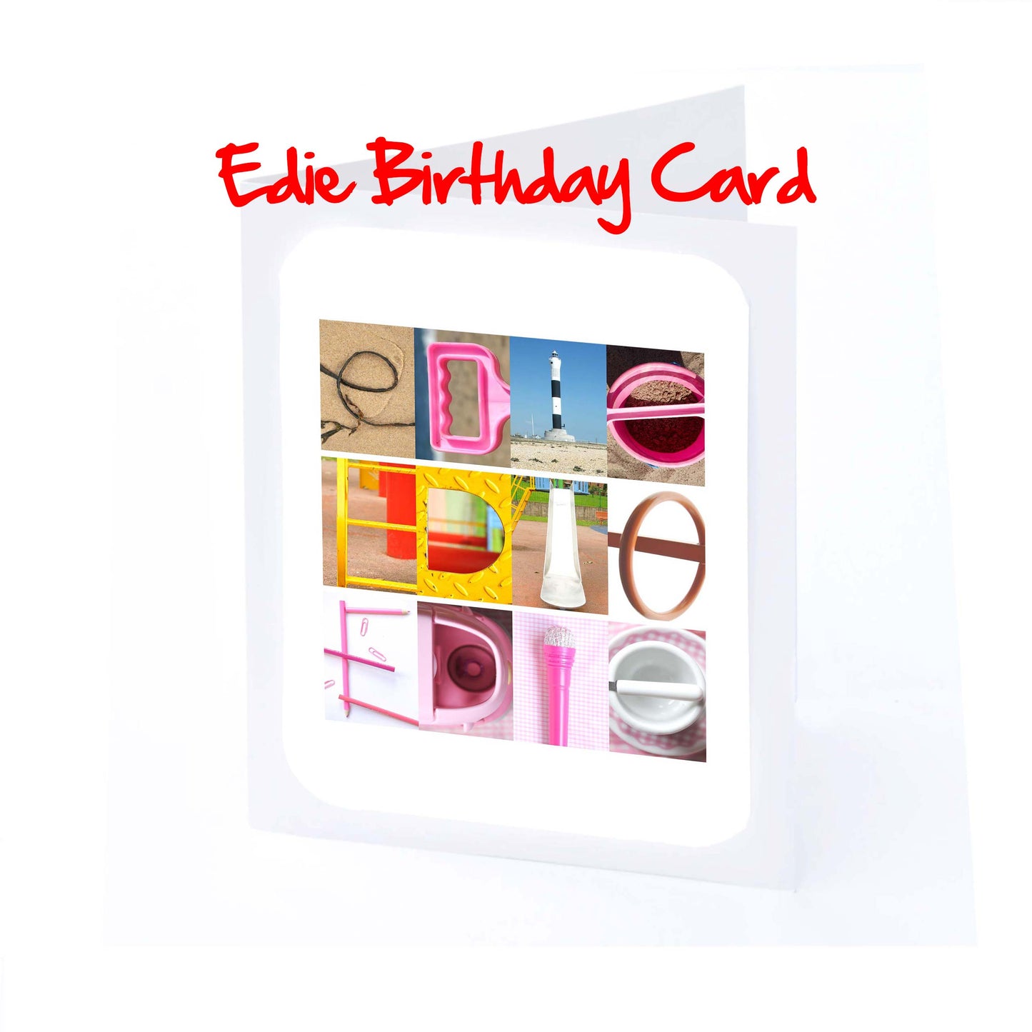 Edie - Ellen Girls Personalised Card - Edie, Edith, Elaine, Eleanor, Elsie, Eliza, Elizabeth, Ella, Ellen, Ellie, Any name - Personalised Girls Cards