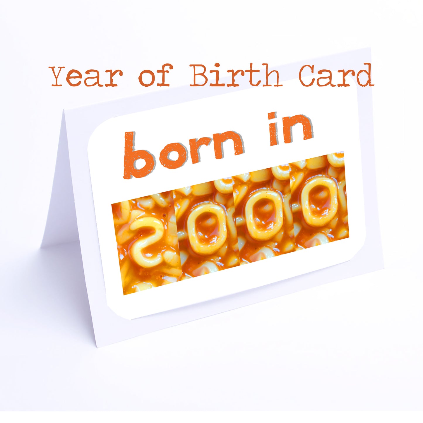 Spaghetti Numbers Birthday Cards Year of Birth