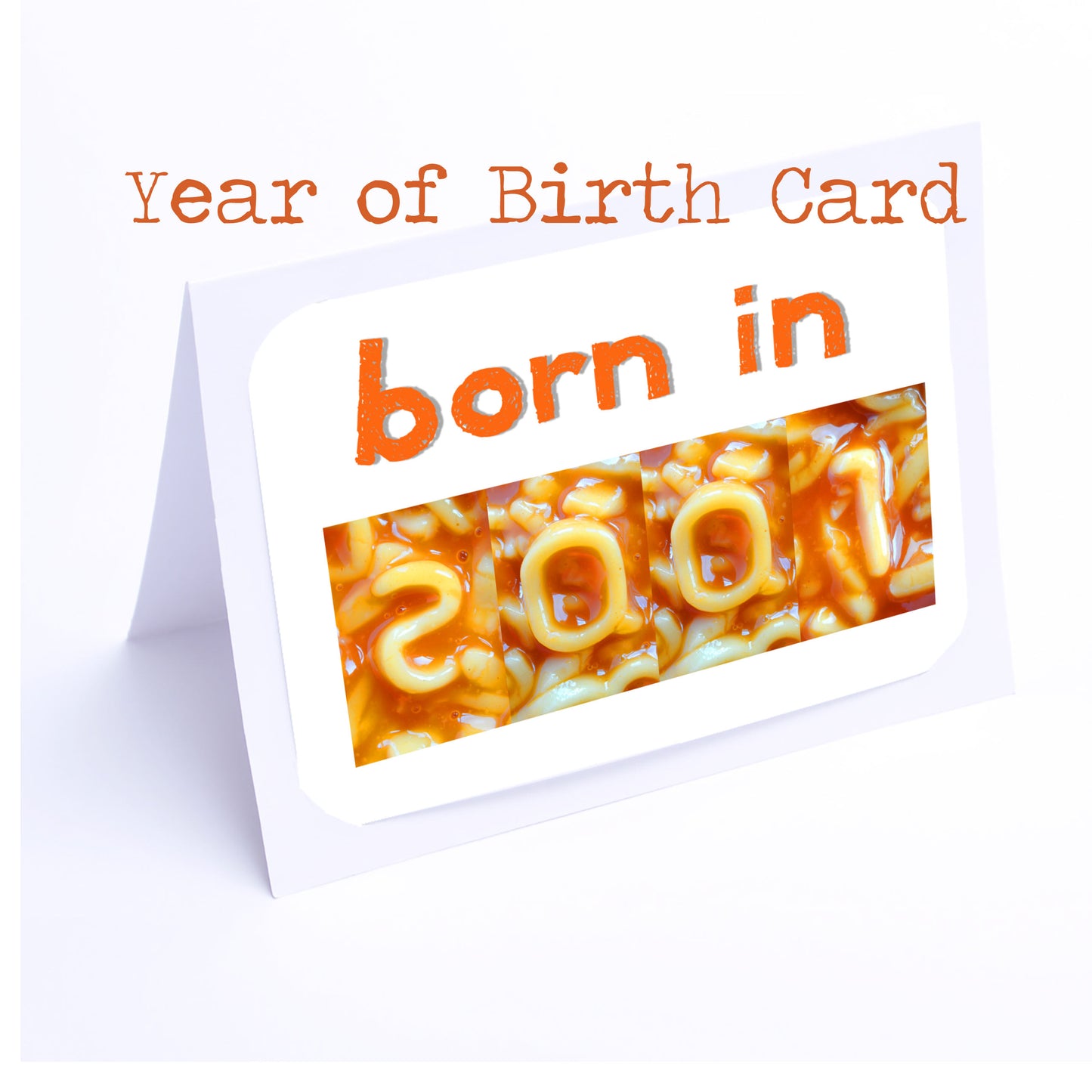 Spaghetti Numbers Birthday Cards Year of Birth