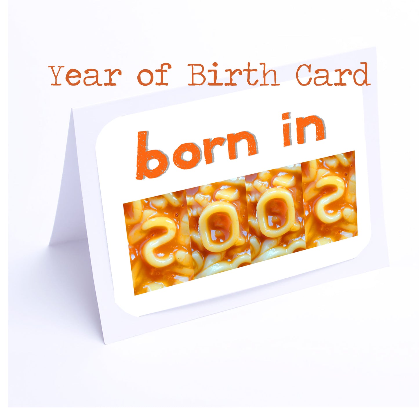 Spaghetti Numbers Birthday Cards Year of Birth