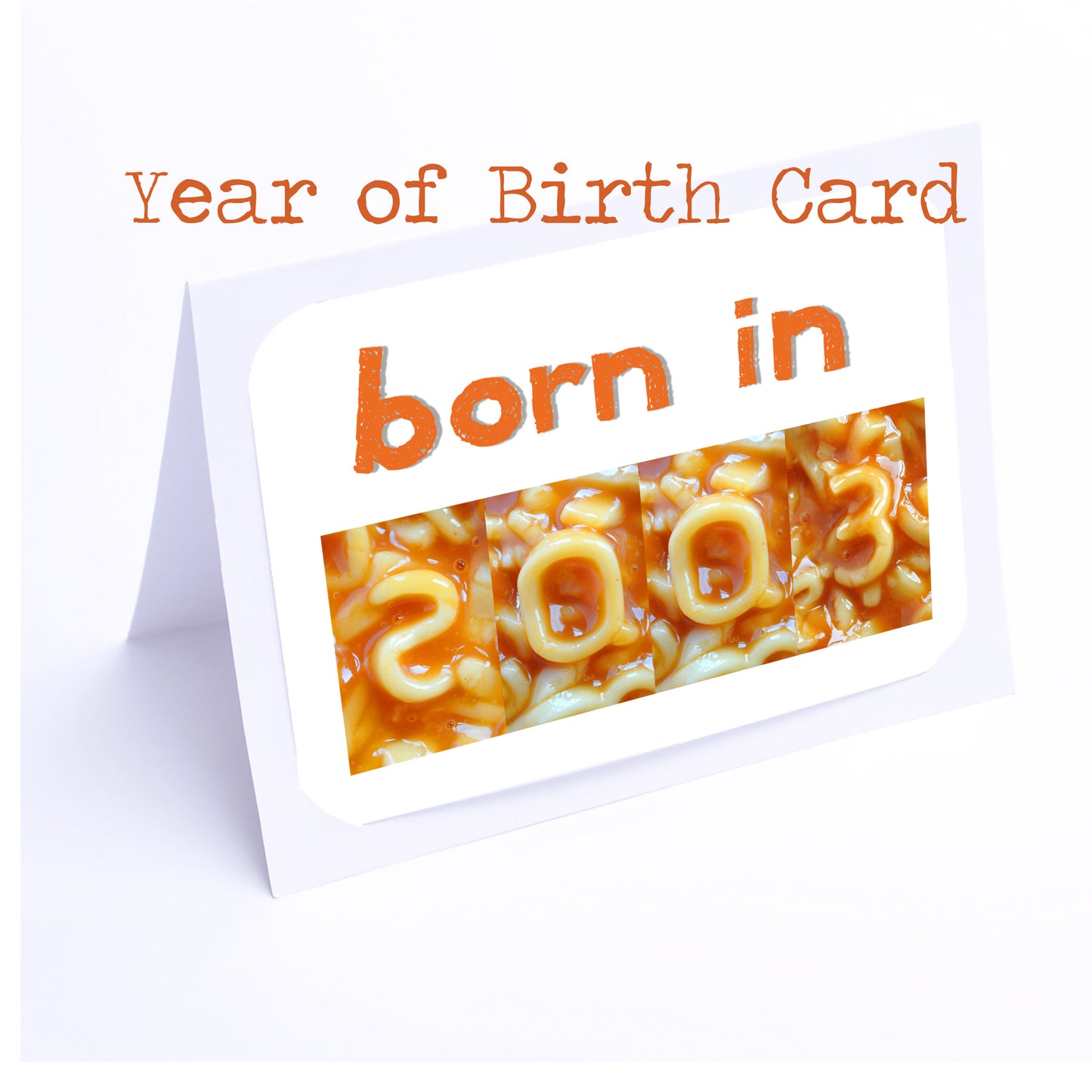 Spaghetti Numbers Birthday Cards Year of Birth