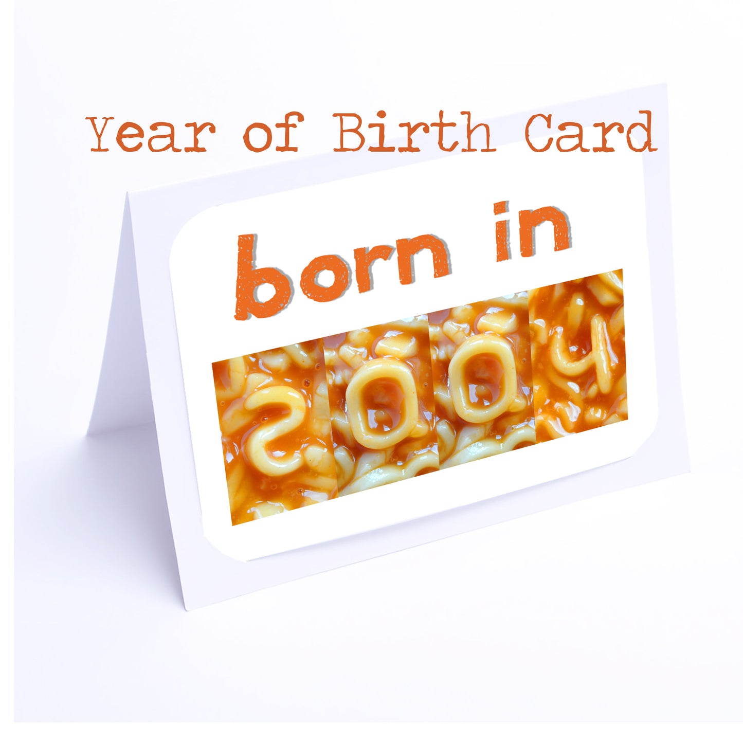 Spaghetti Numbers Birthday Cards Year of Birth