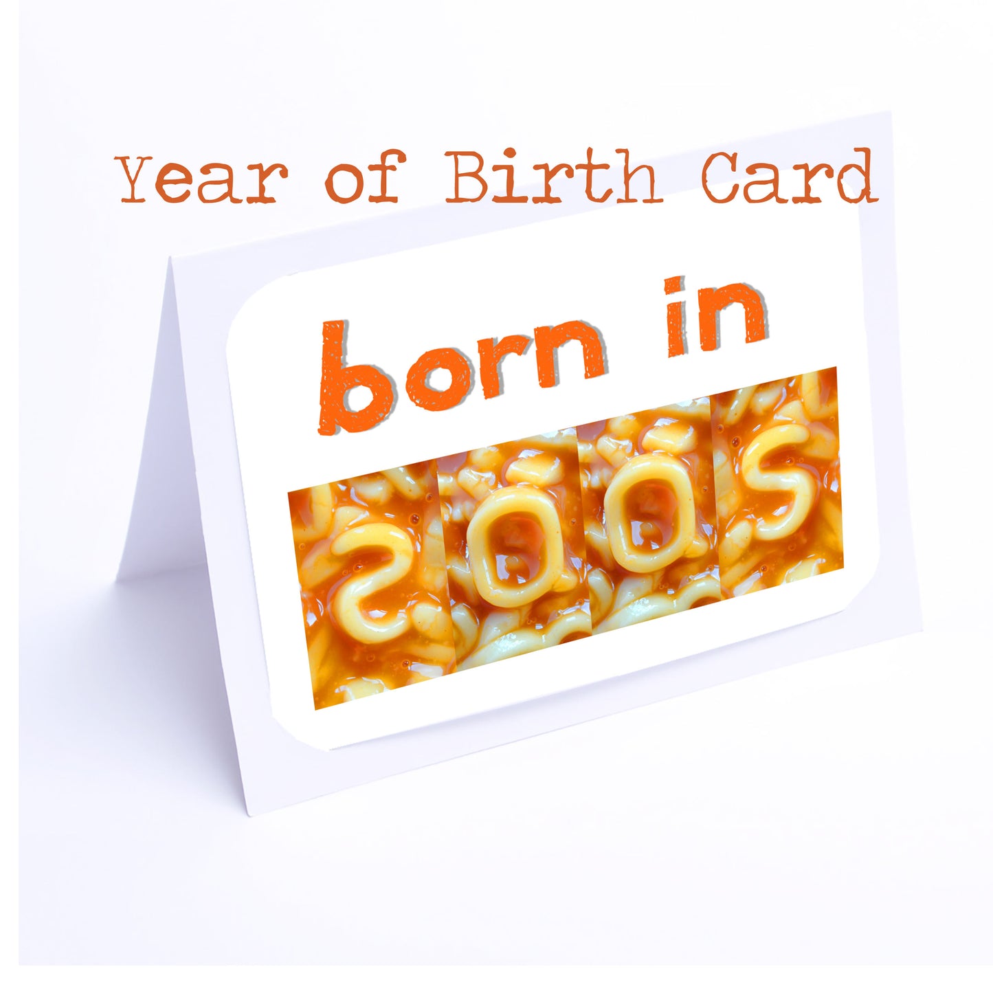 Spaghetti Numbers Birthday Cards Year of Birth