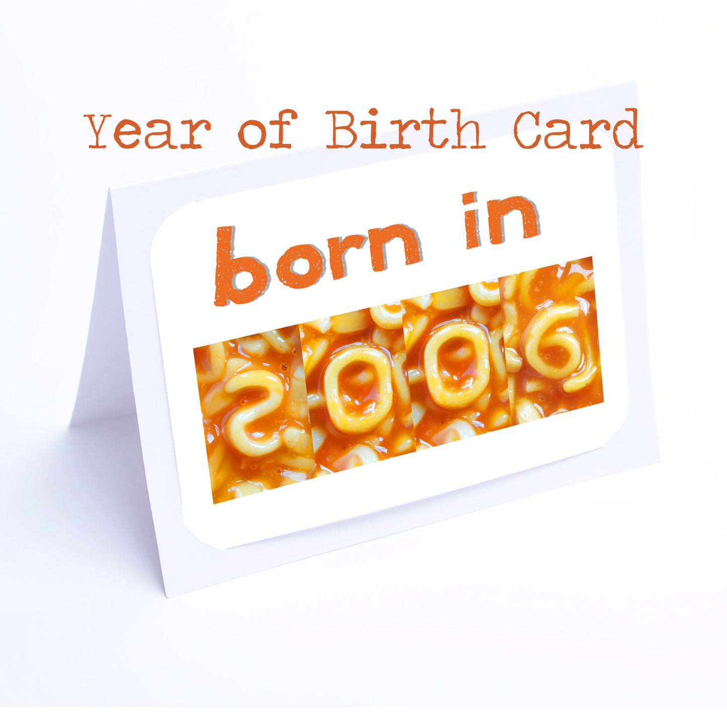 Spaghetti Numbers Birthday Cards Year of Birth