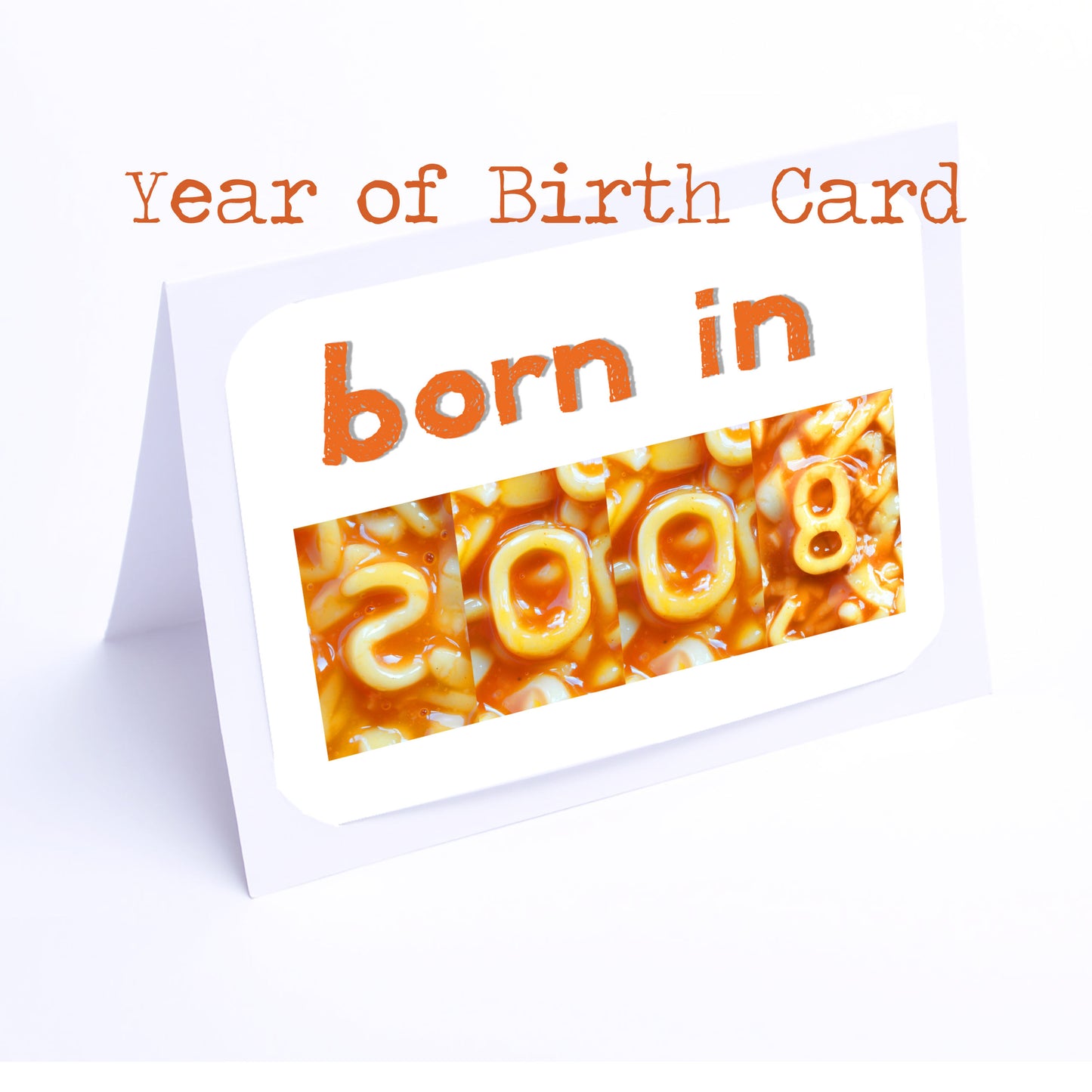 Spaghetti Numbers Birthday Cards Year of Birth