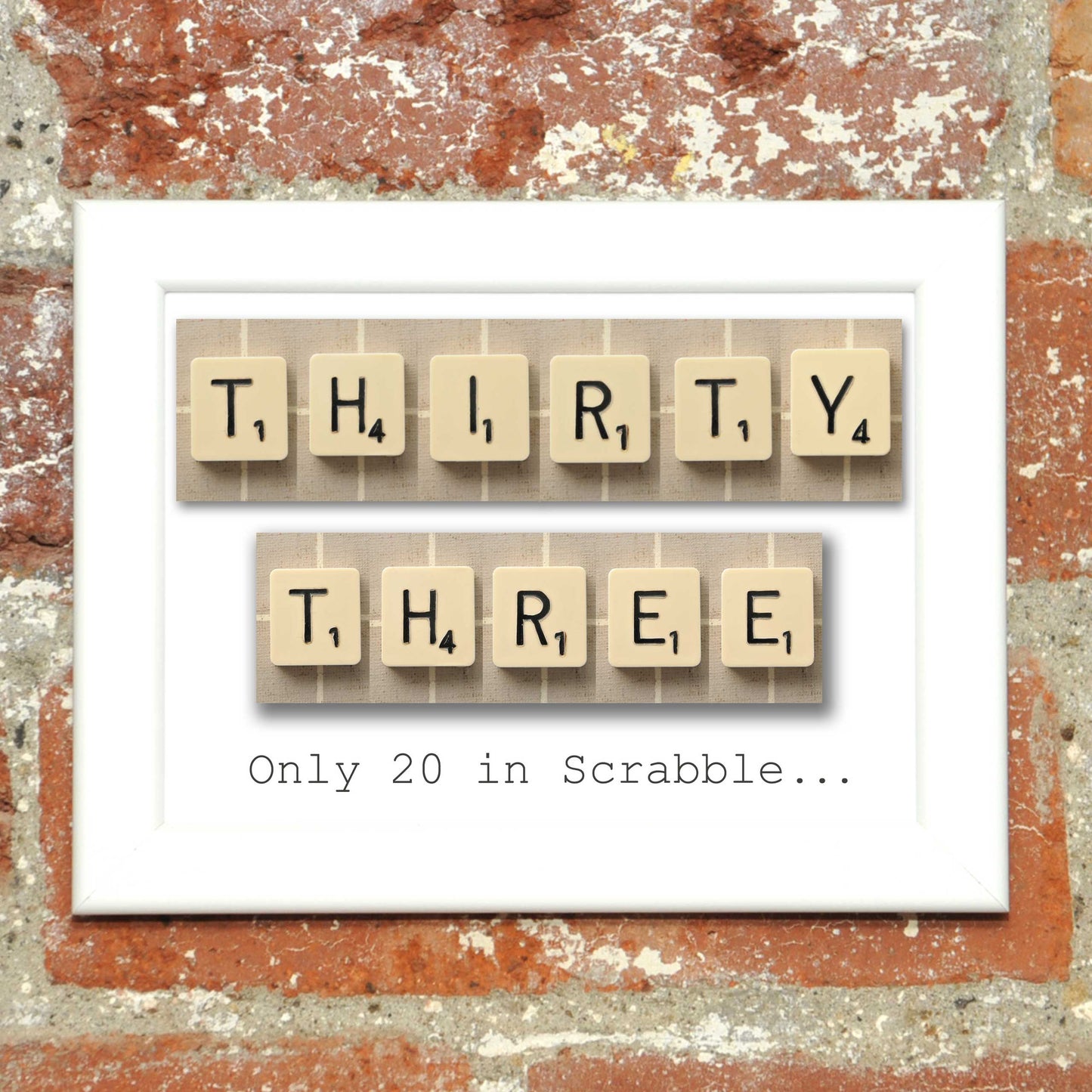 Scrabble Birthday Card Decade  70-60-50-40-90-80-30-20 Any year available