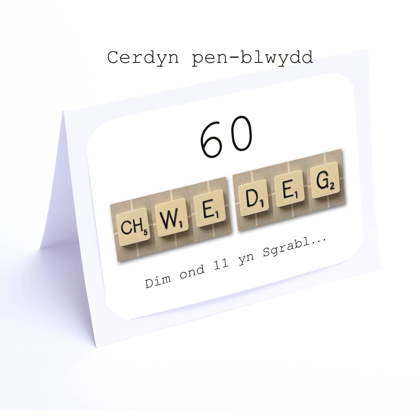 18, 19, 50, 60, 70, 100 Cardiau Sgrabl Cymraeg Welsh Scrabble Cards