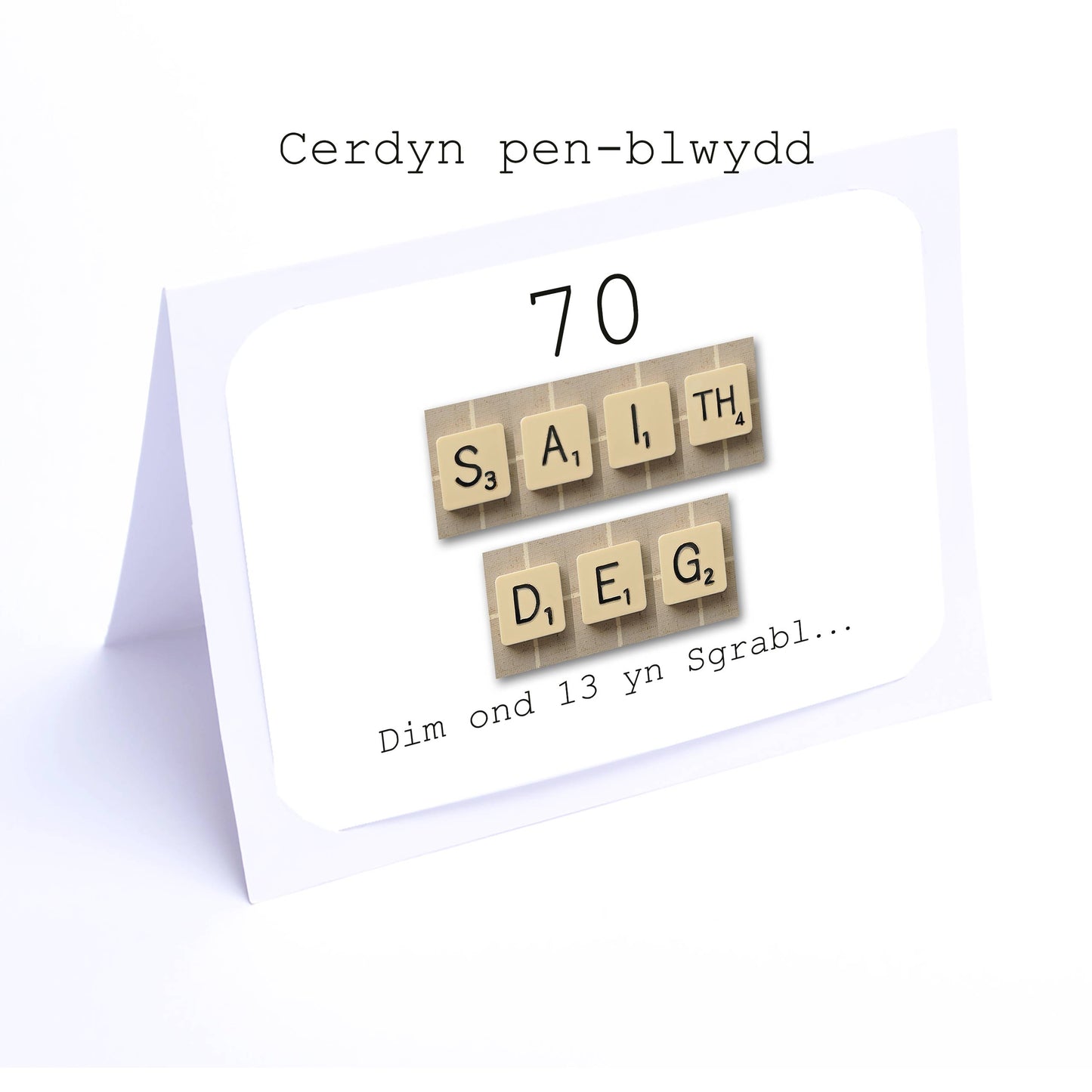 18, 19, 50, 60, 70, 100 Cardiau Sgrabl Cymraeg Welsh Scrabble Cards