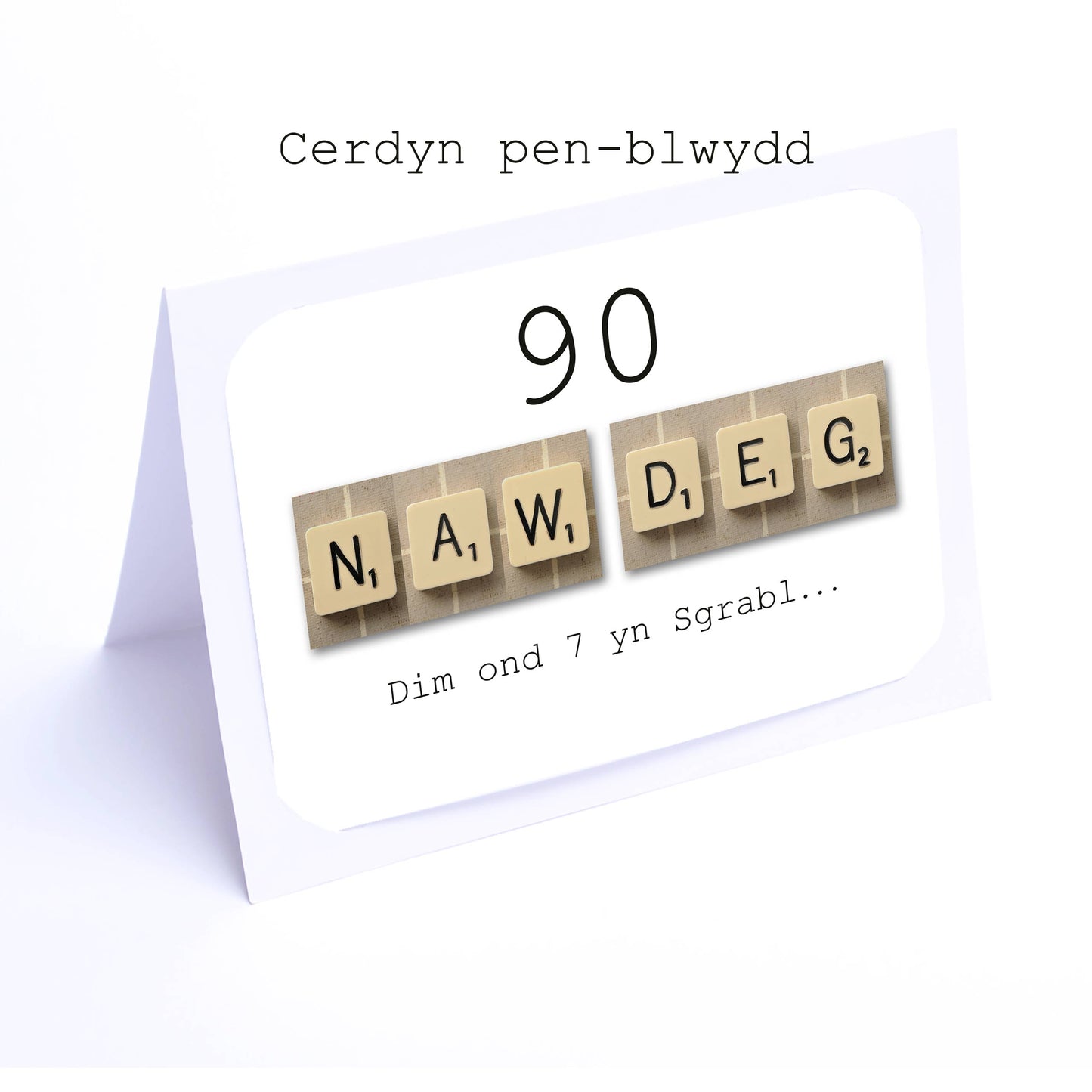 18, 19, 50, 60, 70, 100 Cardiau Sgrabl Cymraeg Welsh Scrabble Cards