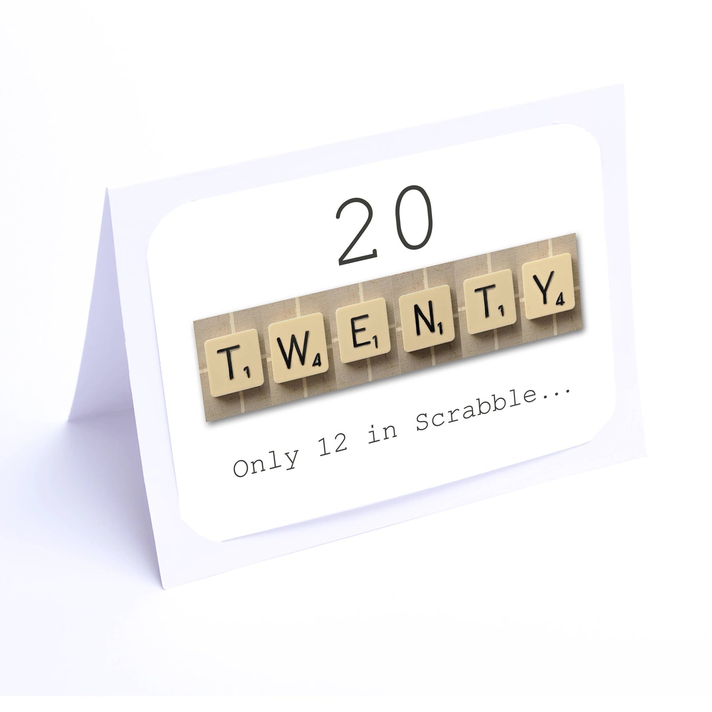 Decade Scrabble Birthday Card 70-60-50-40-90-80-30-20 Any year available