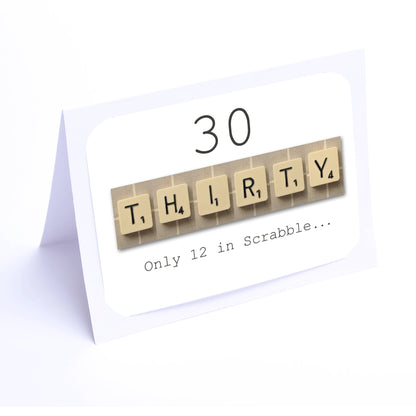 Scrabble Birthday Card Decade  30-39  years Scrabble Cards Any year available