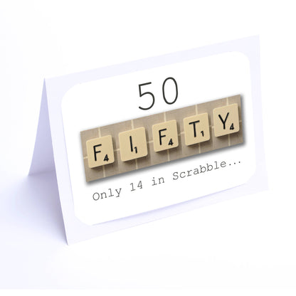 Scrabble Birthday Card Decade  50-59  years Scrabble Cards Any year available