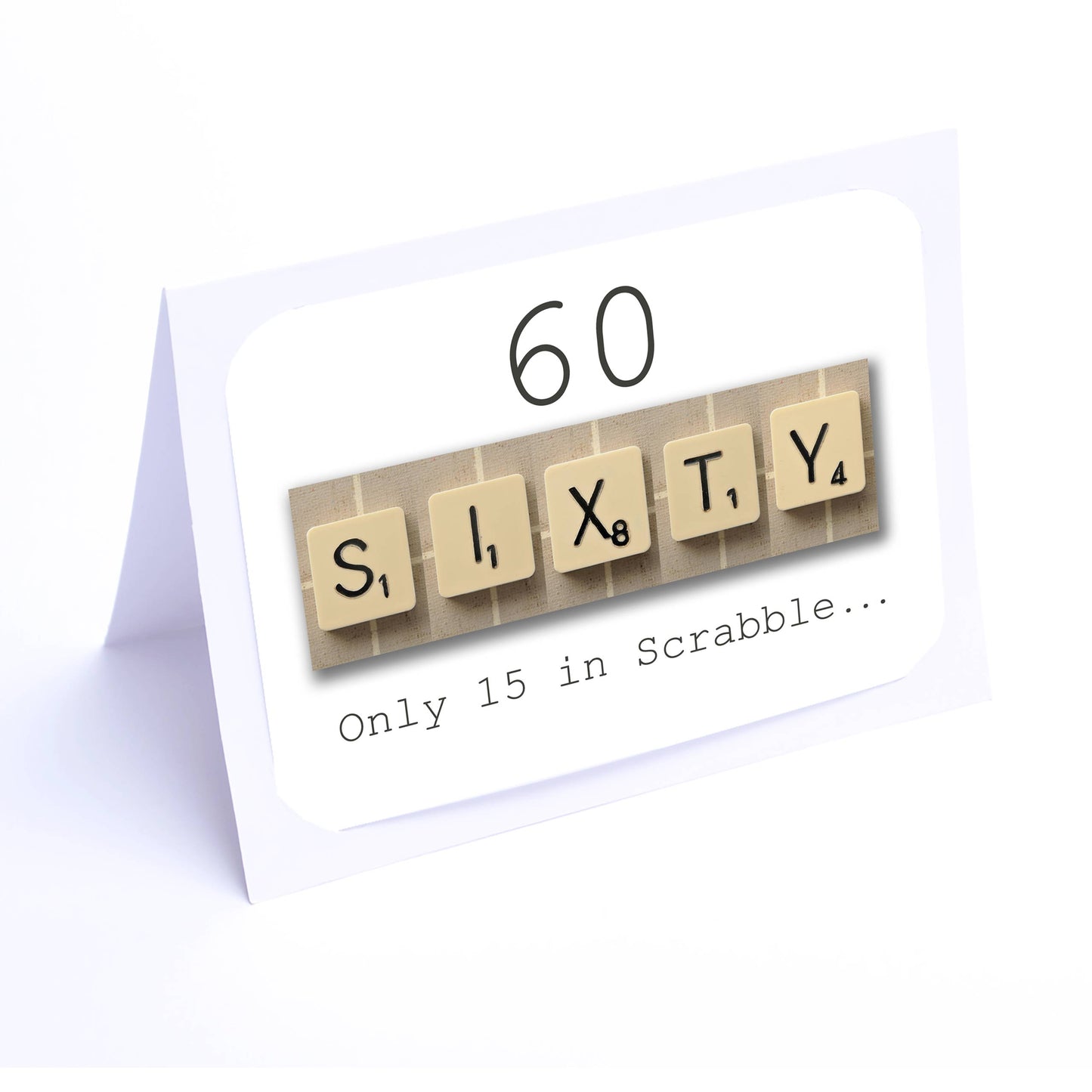 Decade Scrabble Birthday Card 70-60-50-40-90-80-30-20 Any year available