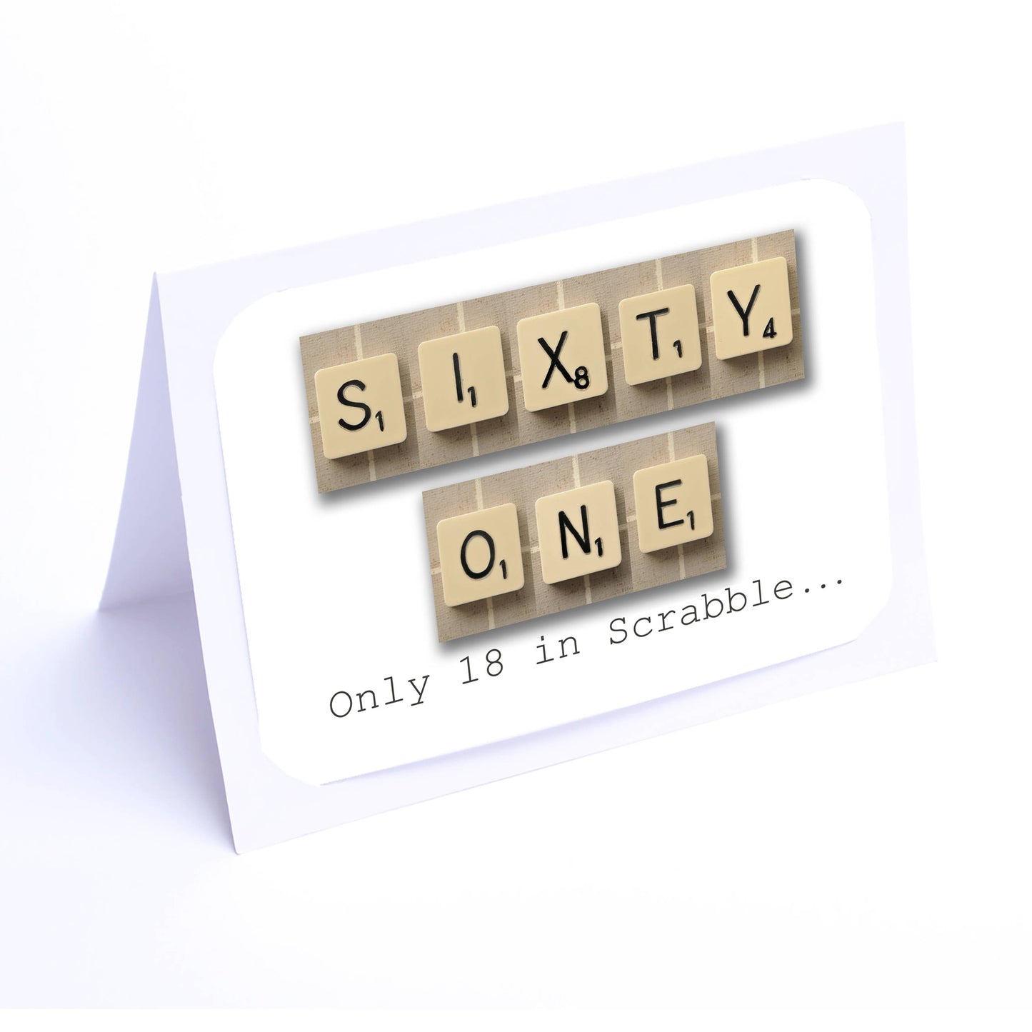 Scrabble Birthday Card Decade  60-69  years Scrabble Cards Any year available