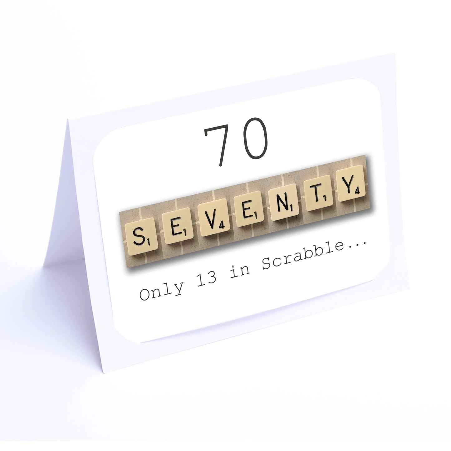 Scrabble Birthday Card Decade  70-60-50-40-90-80-30-20 Any year available