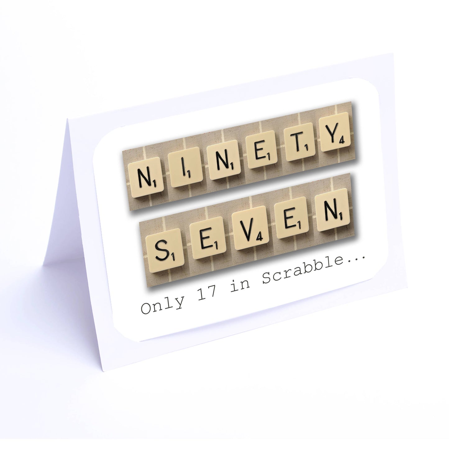 Scrabble Birthday Card Decade  90-100 years Scrabble Cards Any year available