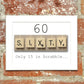Scrabble Birthday Card Decade  70-60-50-40-90-80-30-20 Any year available
