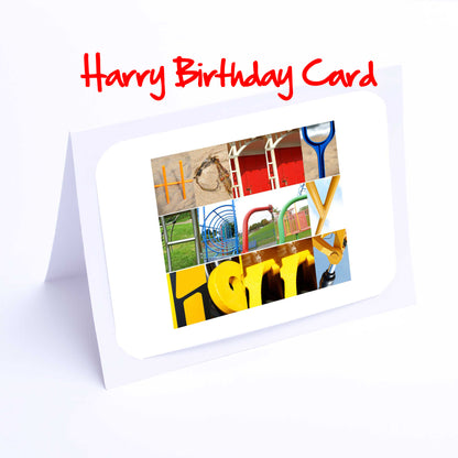 Ha - Isa Boys Personalised Card - Harry, Hal, Hamish, Harley, Harris, Harrison, Harvey, Henry, Isaac Any name - Personalised Birthday Card